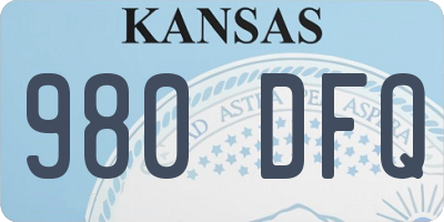 KS license plate 980DFQ