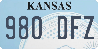 KS license plate 980DFZ