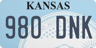 KS license plate 980DNK