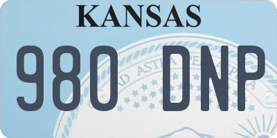 KS license plate 980DNP