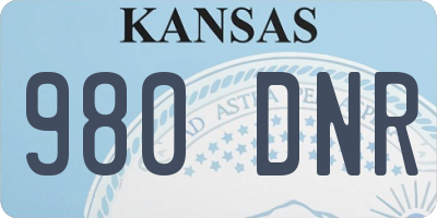 KS license plate 980DNR