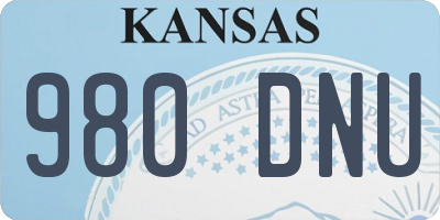 KS license plate 980DNU