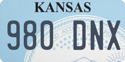 KS license plate 980DNX