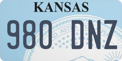 KS license plate 980DNZ