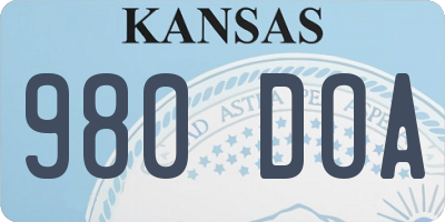 KS license plate 980DOA