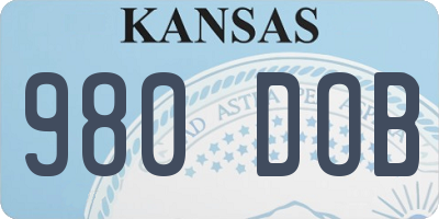 KS license plate 980DOB