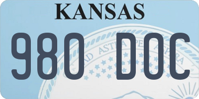 KS license plate 980DOC