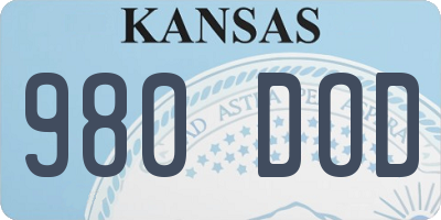 KS license plate 980DOD