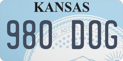 KS license plate 980DOG