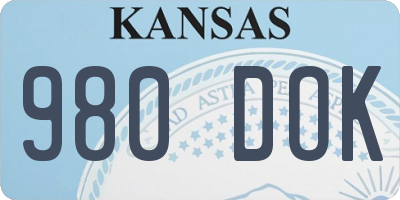KS license plate 980DOK