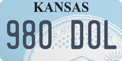 KS license plate 980DOL