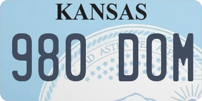 KS license plate 980DOM