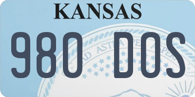 KS license plate 980DOS