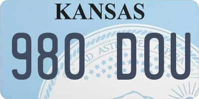 KS license plate 980DOU
