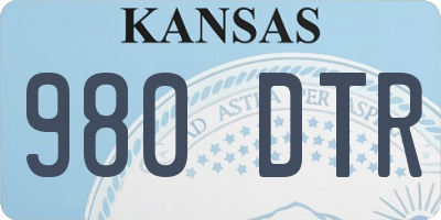 KS license plate 980DTR