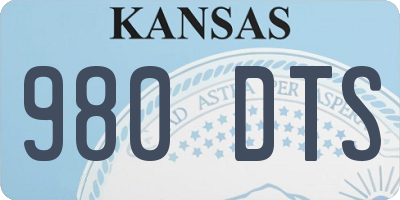 KS license plate 980DTS