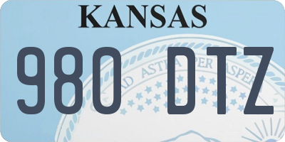 KS license plate 980DTZ