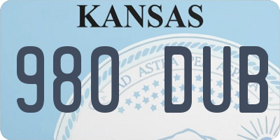 KS license plate 980DUB