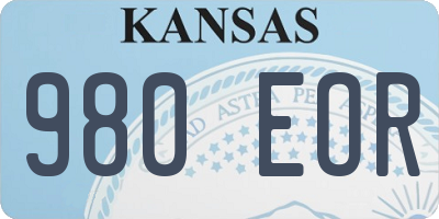 KS license plate 980EOR
