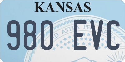 KS license plate 980EVC