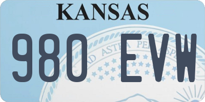 KS license plate 980EVW