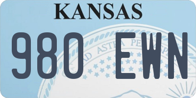 KS license plate 980EWN