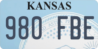 KS license plate 980FBE