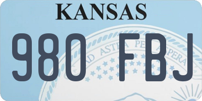 KS license plate 980FBJ