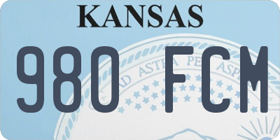 KS license plate 980FCM