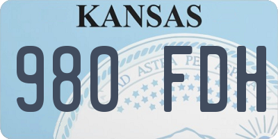 KS license plate 980FDH
