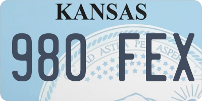 KS license plate 980FEX