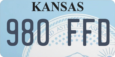 KS license plate 980FFD
