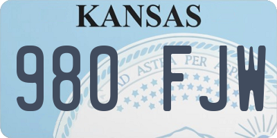 KS license plate 980FJW
