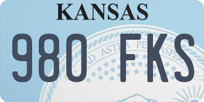 KS license plate 980FKS