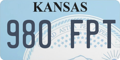 KS license plate 980FPT
