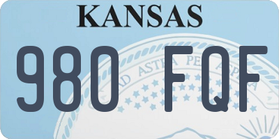 KS license plate 980FQF