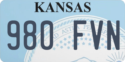 KS license plate 980FVN