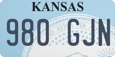 KS license plate 980GJN