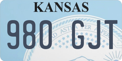 KS license plate 980GJT