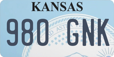 KS license plate 980GNK