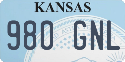 KS license plate 980GNL