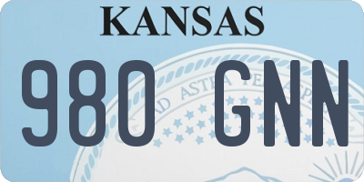 KS license plate 980GNN