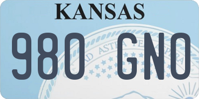 KS license plate 980GNO