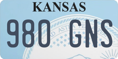 KS license plate 980GNS