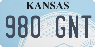 KS license plate 980GNT