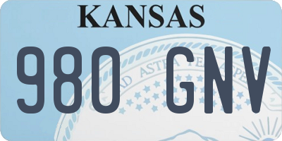 KS license plate 980GNV