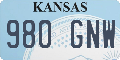 KS license plate 980GNW