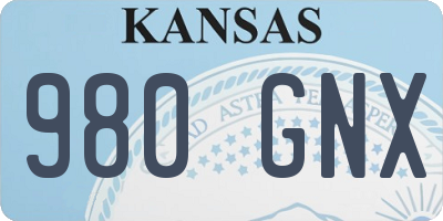 KS license plate 980GNX