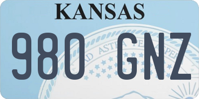 KS license plate 980GNZ