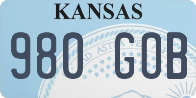KS license plate 980GOB